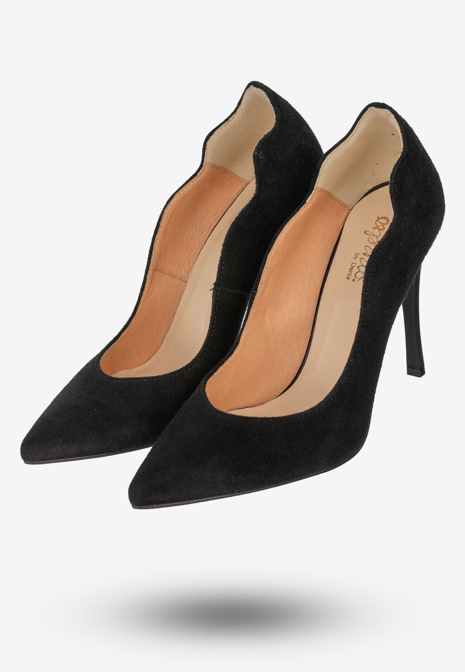 Szpilki Damskie Zamszowe Buty Na Obcasie Eleganckie Darex Czarne C780/1