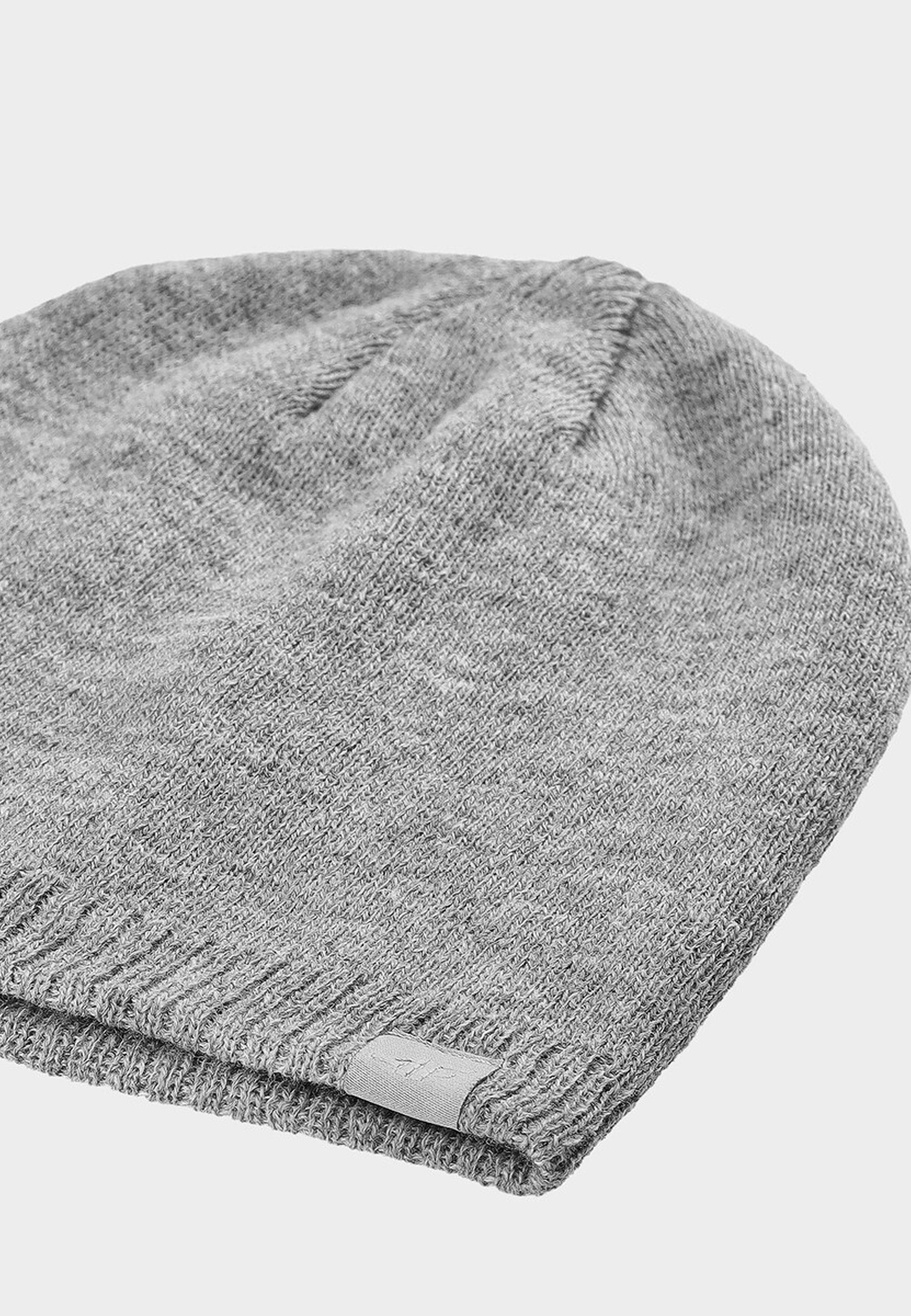 Czapka Męska 4F Zimowa Beanie Nieocieplana Dwuwarstwowa Szara 4FWAW24ACAPM458
