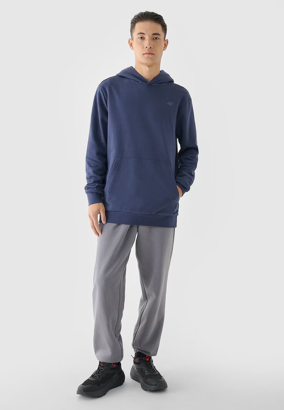 Bluza męska 4F Granatowa Basic z kapturem 4FSSS24TSWSM1629