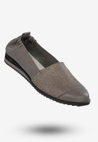Baleriny Damskie Buty Ze Skóry Naturalnej Szare Korda 1539