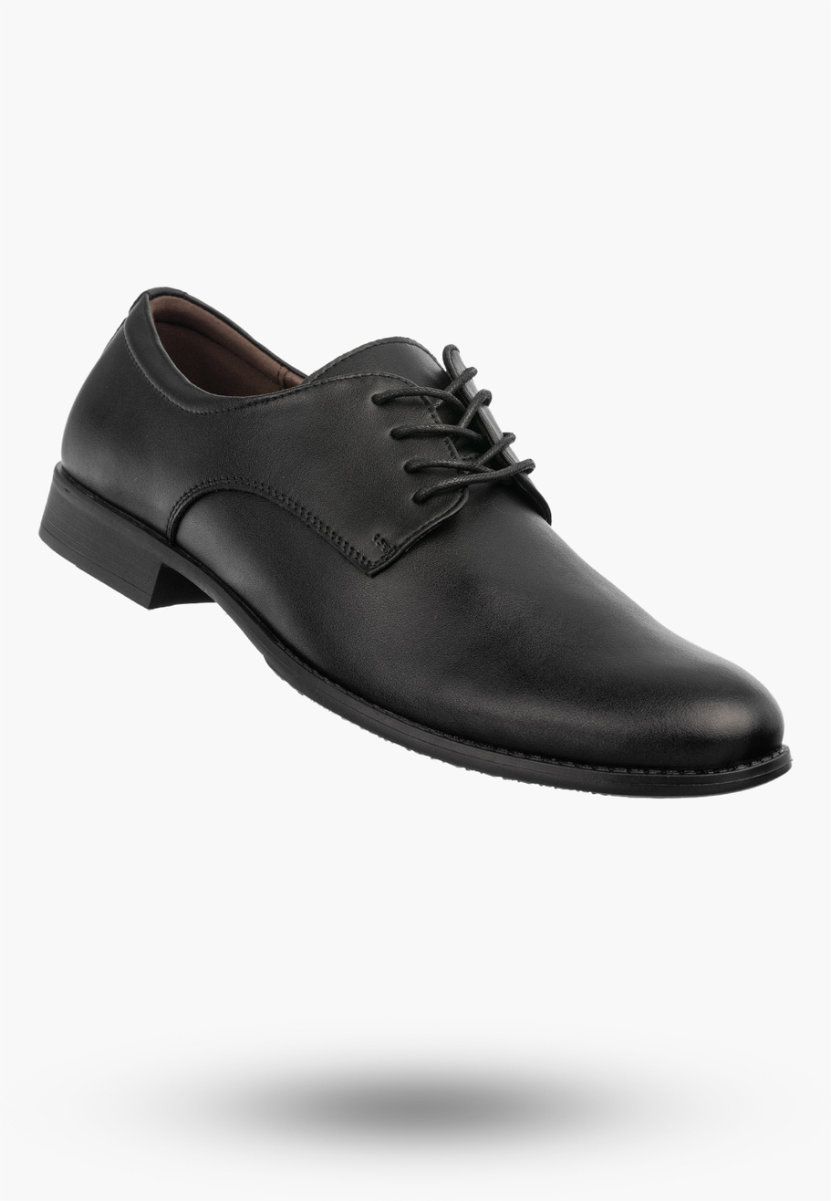 Buty Skórzane Męskie Półbuty Wizytowe Eleganckie Czarne WOJTYŁKO
