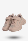 Sneakersy Dziecięce Ekoskóra Buty Sportowe Na Rzepy Półbuty Różowe Apawwa G1814P