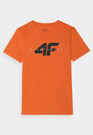 Koszulka Chłopięca 4F T-shirt Logo Pomarańczowy regular 4FJWSS24TTSHM1113