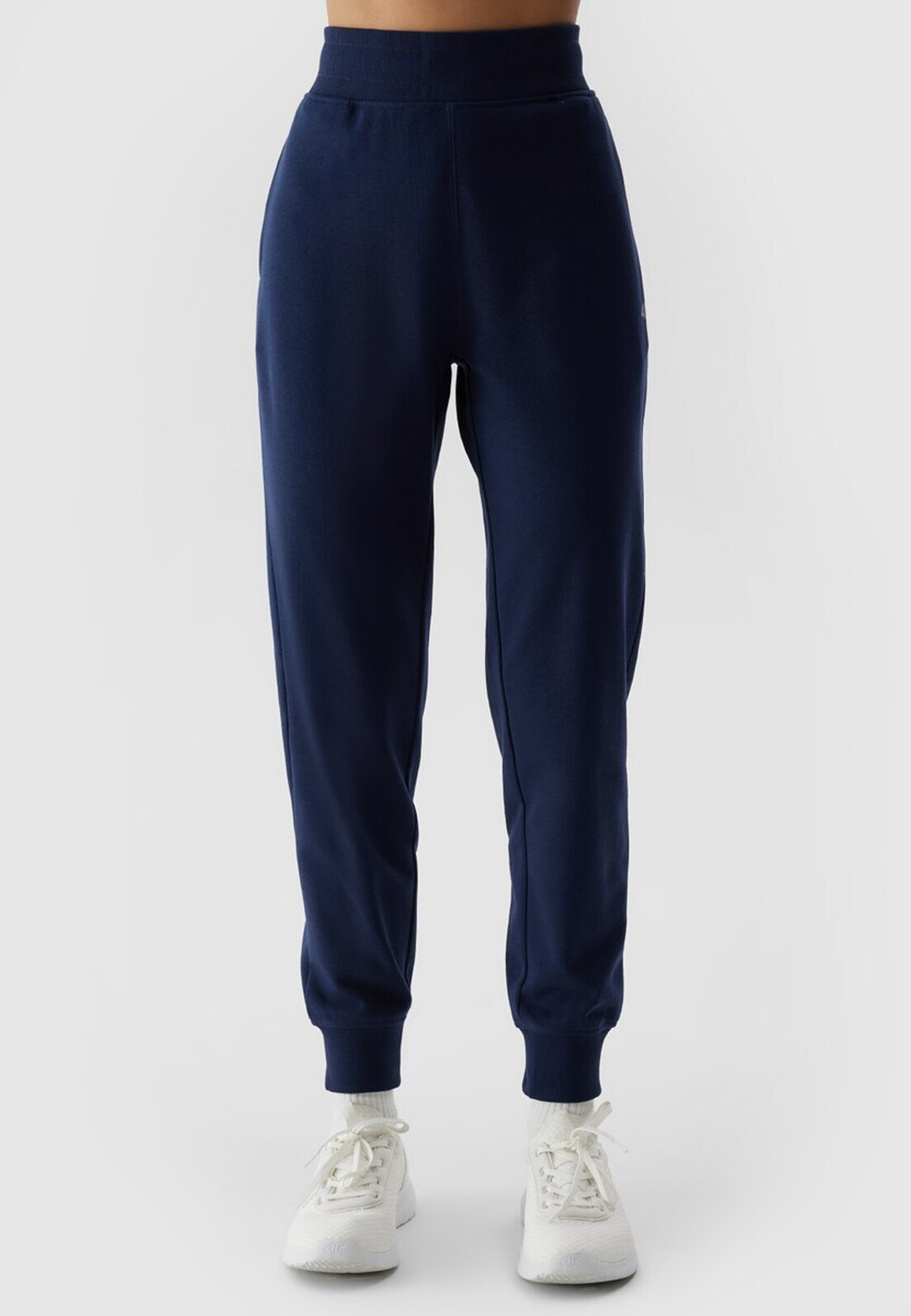Spodnie Damskie Dresowe 4F Joggery Dresy Sportowe Granatowe 4FWSS24TTROF606