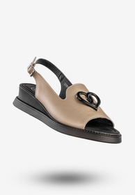 Sandały Damskie Skórzane Buty Na Koturnie Złote Filippo DS6069/24GO