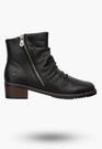 Botki Damskie RIEKER Skórzane Buty Ocieplane Casual Czarne Y0556-00