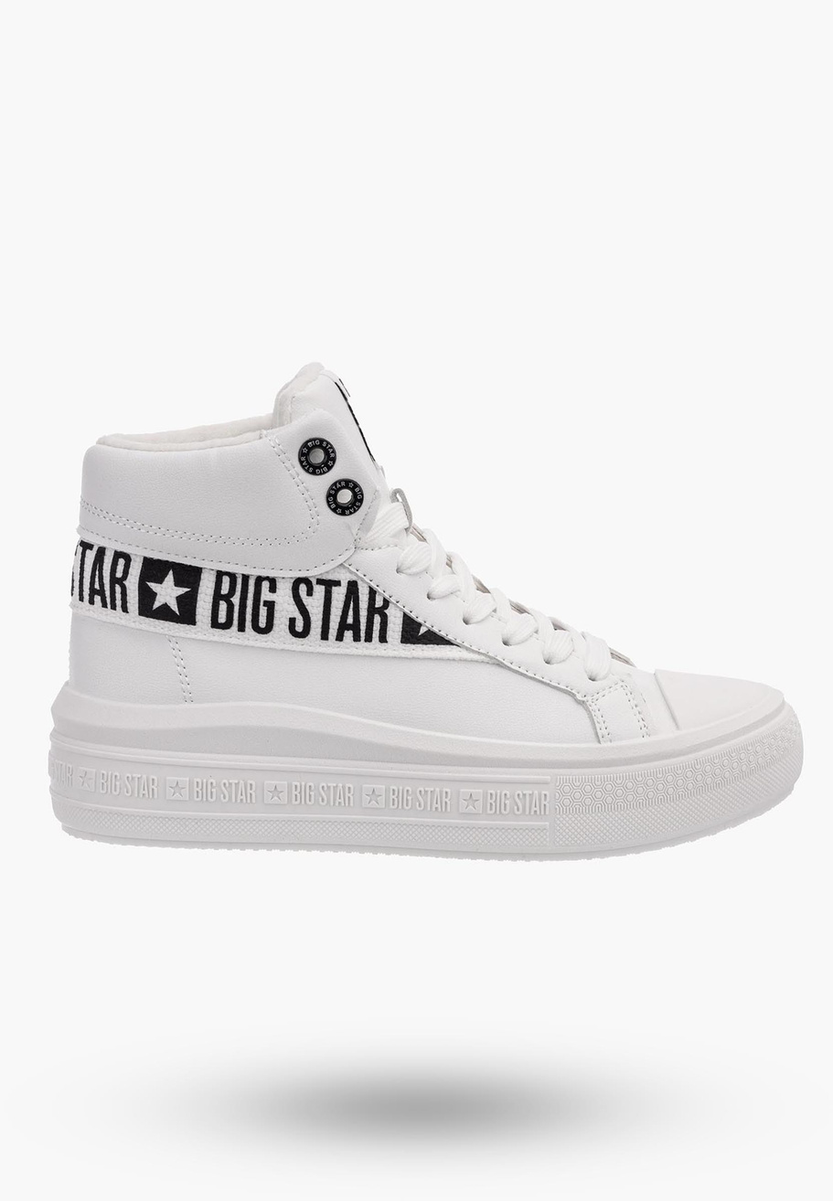 Trampki Damskie Wysokie BIG STAR Białe MM274009