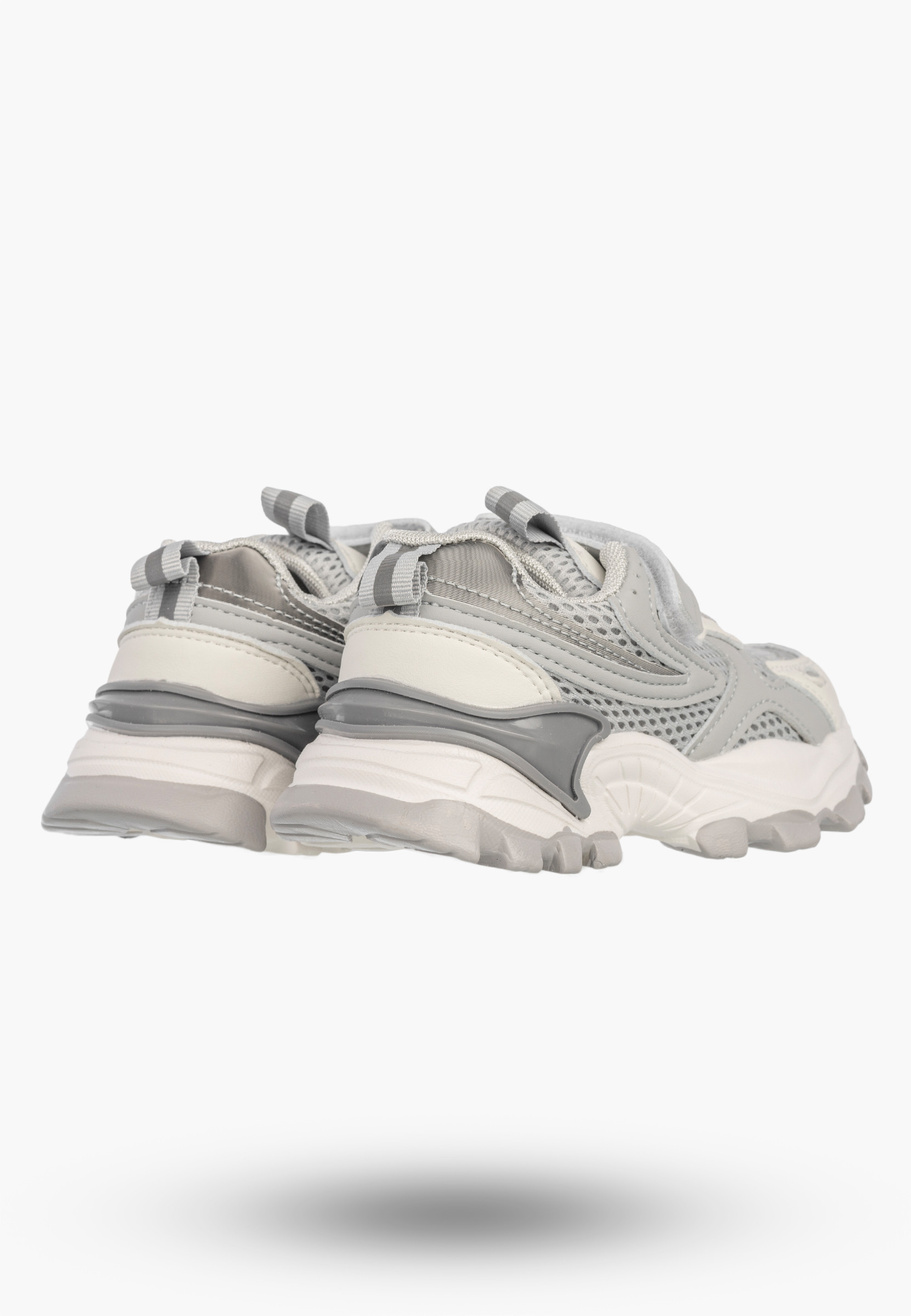 Buty Sportowe Dziecięce Półbuty Sneakersy Na Rzepy Szare APAWWA