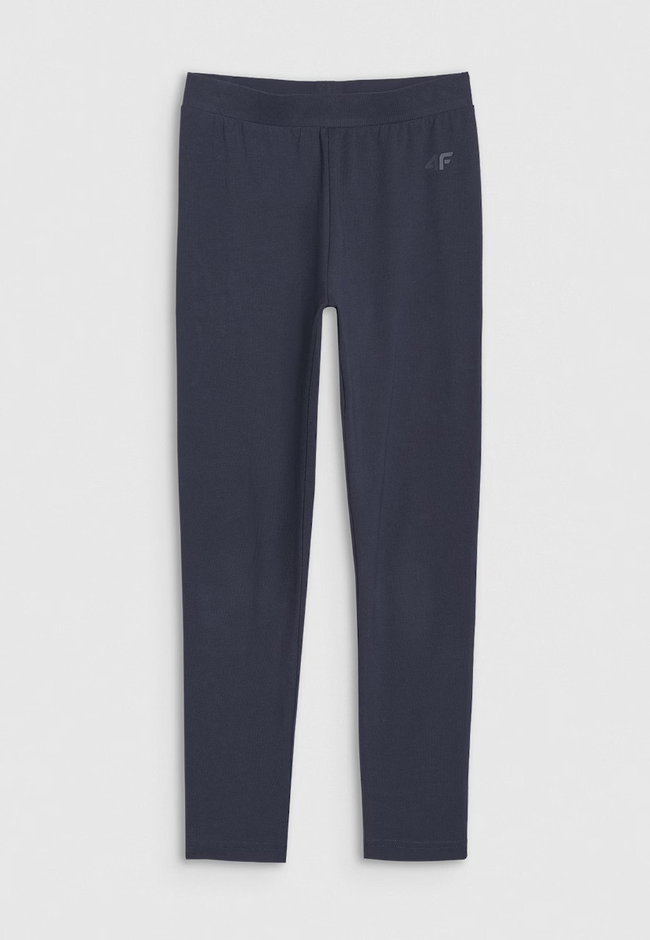 Legginsy Dziewczęce Spodnie 4F Bawełniane Sportowe Granatowe 4FJWMM00TTIGF178