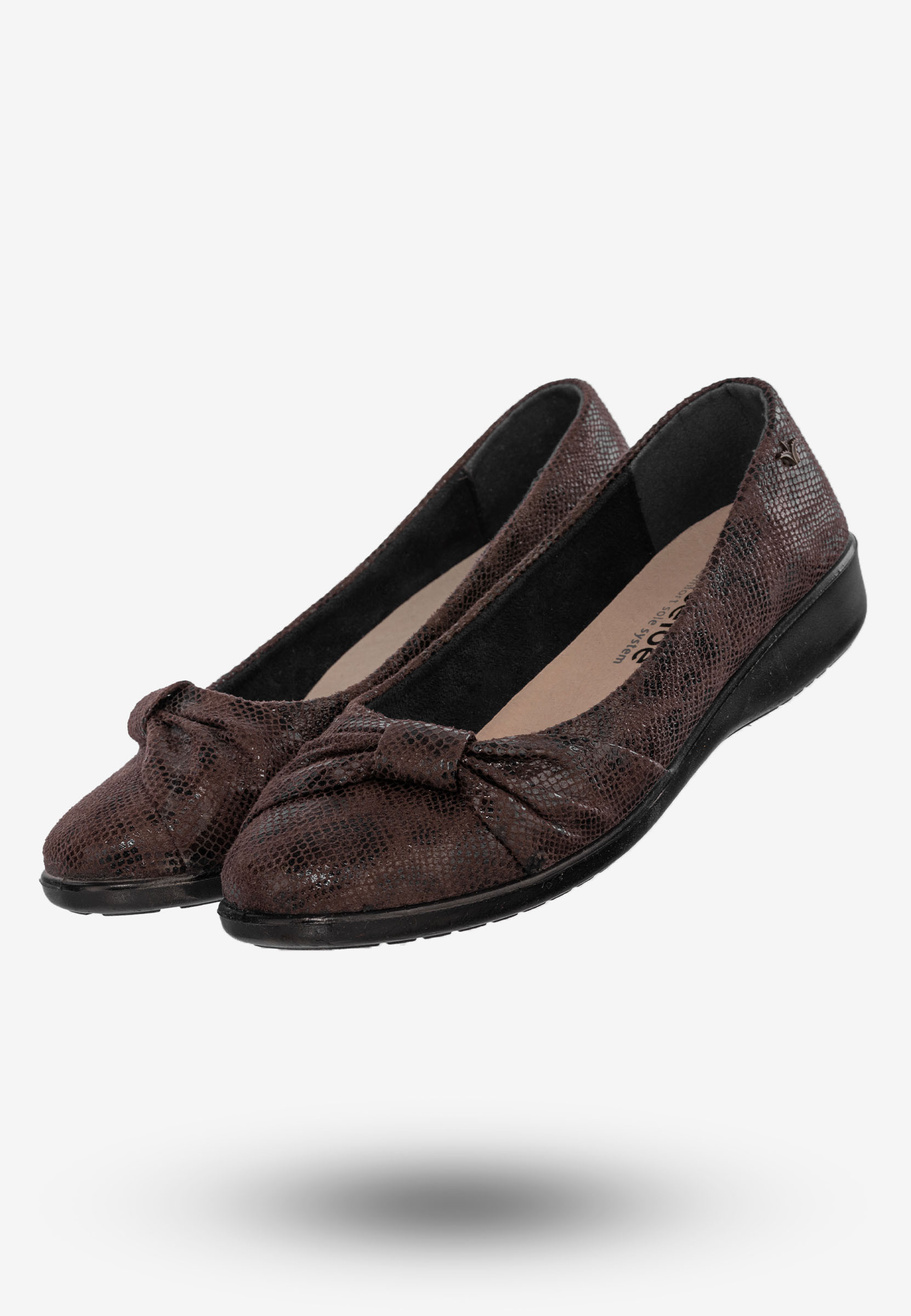 Baleriny Damskie Buty Eleganckie Brązowe Aloeloe Y224003
