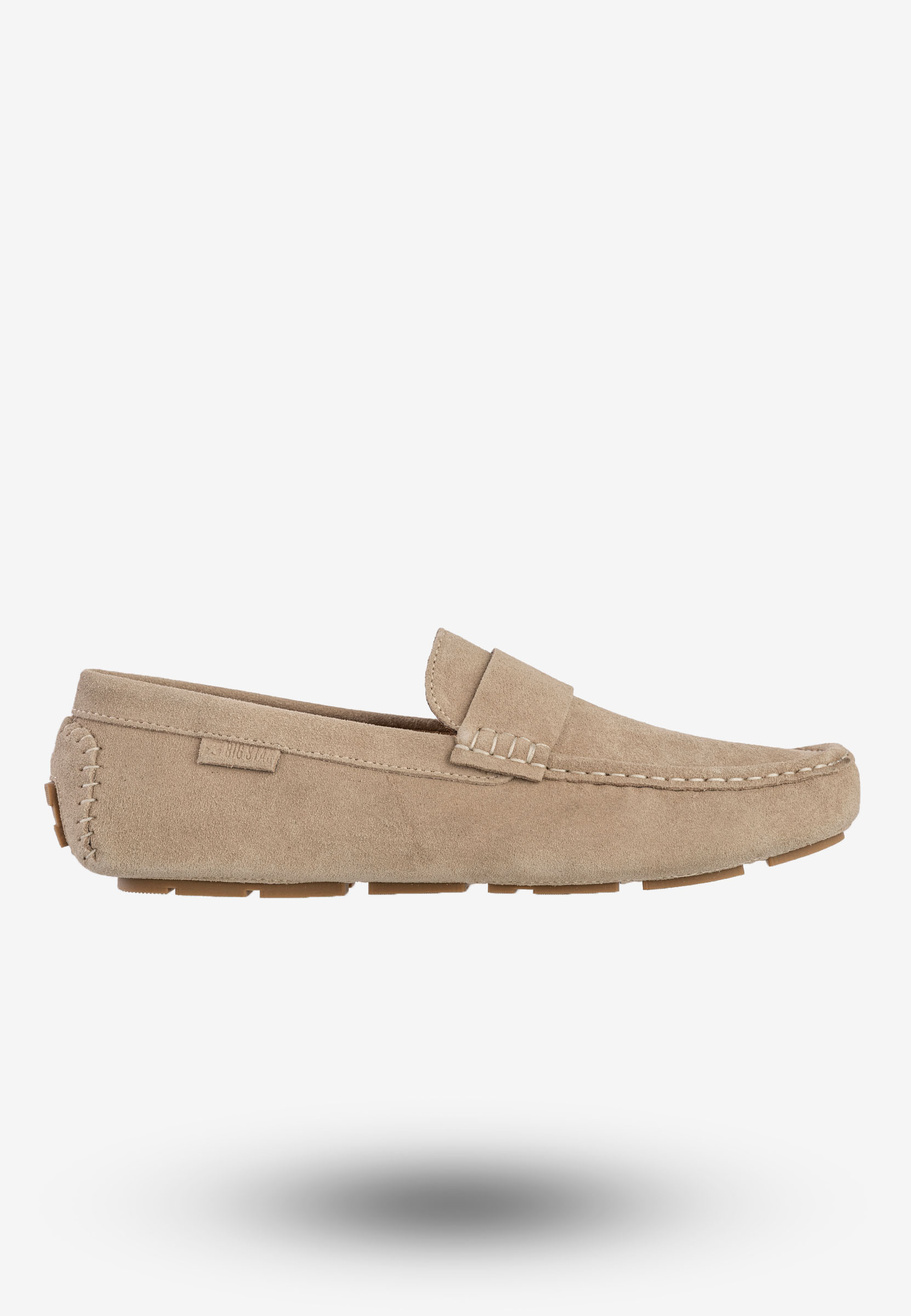Mokasyny Męskie Skórzane Buty BIG STAR Eleganckie Beżowe RR174050