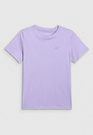 Koszulka Dziewczęca 4F T-Shirt Sportowa Bawełniana Regular Fioletowa 4FJWSS26TTSHF3003