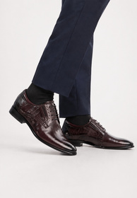 Buty Wizytowe Męskie Skórzane Eleganckie Półbuty JOHN DOUBARE Brązowe
