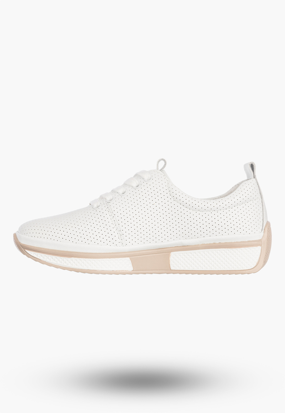 Sneakersy Damskie Buty Skórzane Półbuty Casual Białe Filippo DP6740/26