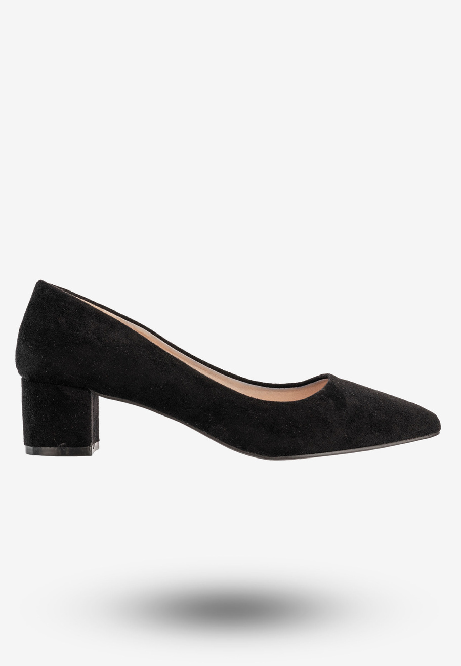 Czółenka Damskie Eleganckie Buty Na Klocku Niskie Czarne Goodin GD-OD-29
