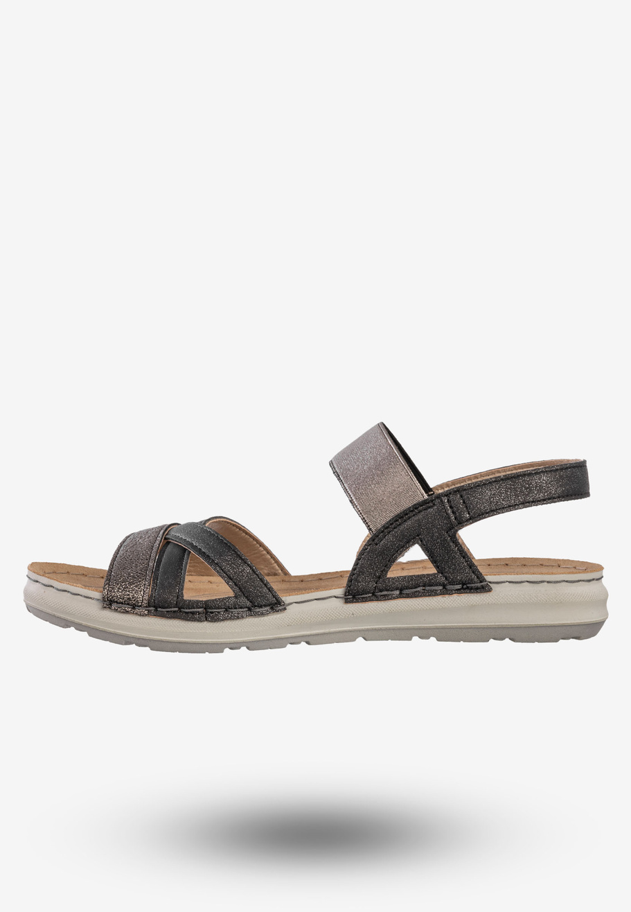 Sandały Damskie Ekoskóra Buty Wygodne Inblu Czarny EA000015