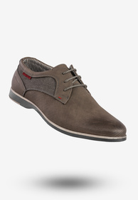Półbuty Wizytowe Męskie Ekoskóra Buty Eleganckie Szare Goodin GD-LJ26