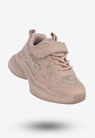 Sneakersy Dziecięce Ekoskóra Buty Sportowe Na Rzepy Półbuty Różowe Apawwa G1814P