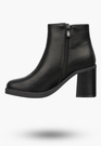 Botki Damskie JEZZI Buty Ekoskóra Ocieplane Eleganckie Czarne