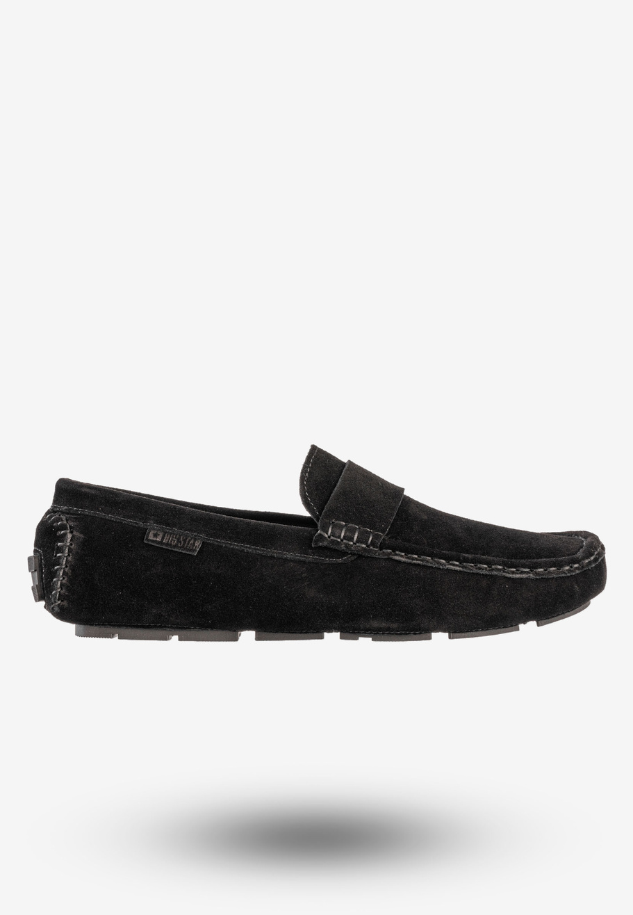 Mokasyny Męskie Skórzane Buty BIG STAR Eleganckie Czarne RR174049
