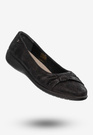 Baleriny Damskie Buty Ze Skóry Naturalnej Czarne Aloeloe Y224001