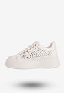Sneakersy Damskie Ekoskóra Buty Na Platformie Białe MSMG LH201-9