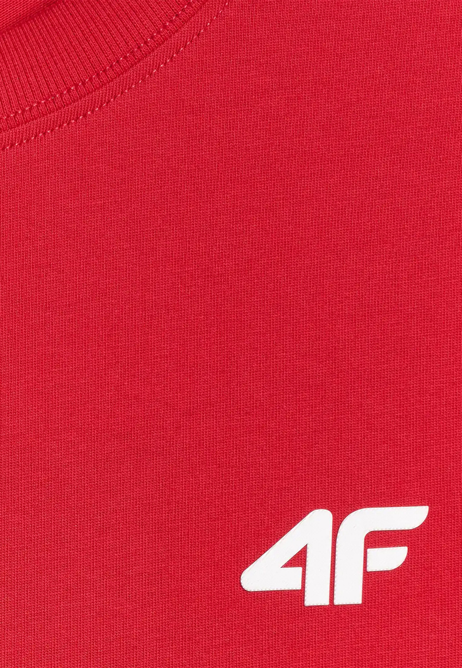 Koszulka Męska 4F T-shirt Z Logo Regular Czerwony 4FWMM00TTSHM3341