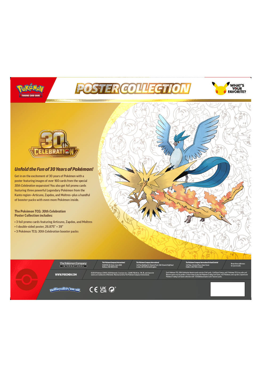 Pokémon TCG 30th Celebration Poster Collection 3 boostery + 3 karty promo foil
