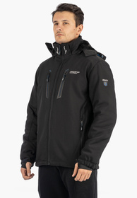 Kurtka Męska Ocieplana Softshell Zimowa Pianka Czarna Freestep