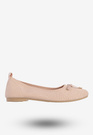 Baleriny Damskie Buty Z Kokardką Płaski Obcas Pudrowy Róż Bella Paris CB130-11