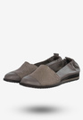 Baleriny Damskie Buty Ze Skóry Naturalnej Szare Korda 1539