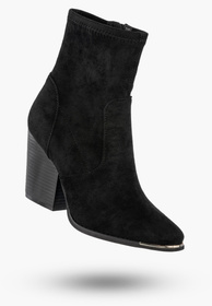 Botki Damskie Buty Na Obcasie Zimowe Ocieplane Eleganckie Stylowe Czarne