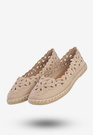 Espadryle Damskie Ażurowe Buty Casual W Kwiaty Półbuty Beżowe DD3001D-51