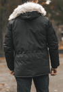 Kurtka Męska Długa Parka Czarna Elegancka