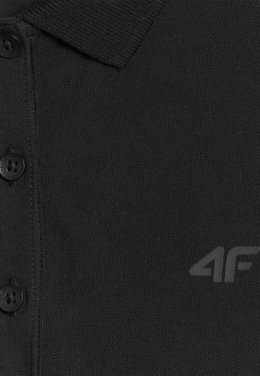Koszulka Polo Damska 4F Slim Z Kołnierzem Klasyczna Czarna 4FWMM00TPTSF365
