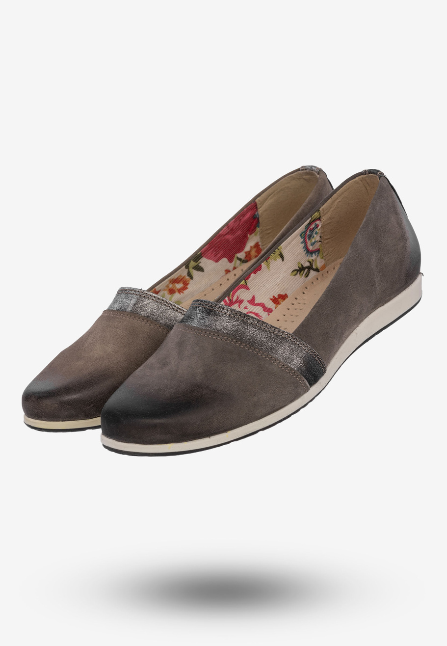Buty Baleriny Damskie Półbuty Eleganckie Ciemny Szary Sophie 964/17