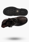 Botki Damskie Ekoskóra Buty Z Paskami Ocieplane Casual Brązowe