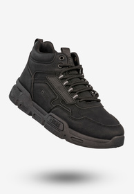 Sneakersy Męskie BIG STAR Buty Sportowe Wysokie Jesień Zima Czarne SS174282