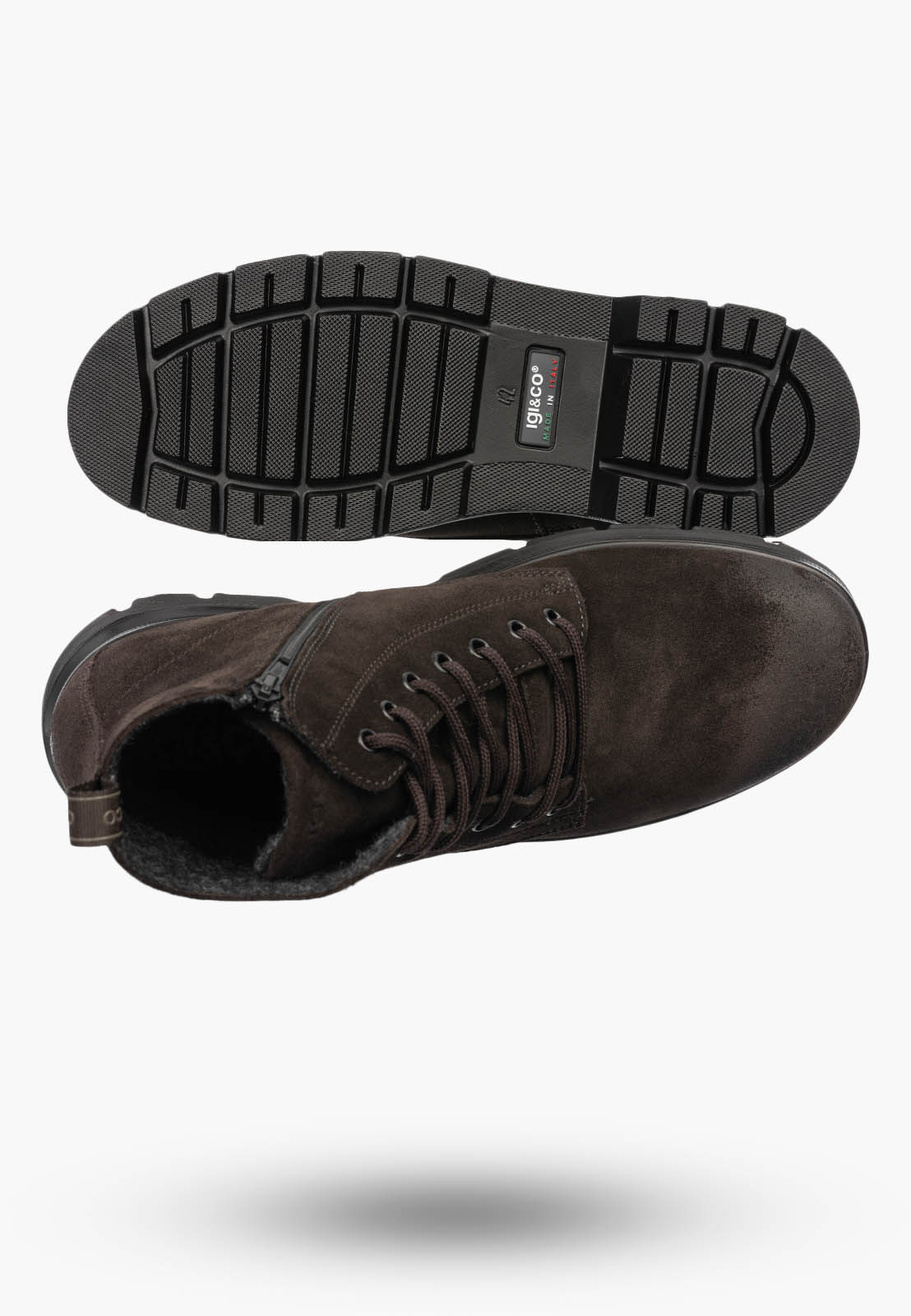 Trapery Męskie IGI&CO Zamszowe Buty GORE-TEX Na Zimę Brązowe 2106311