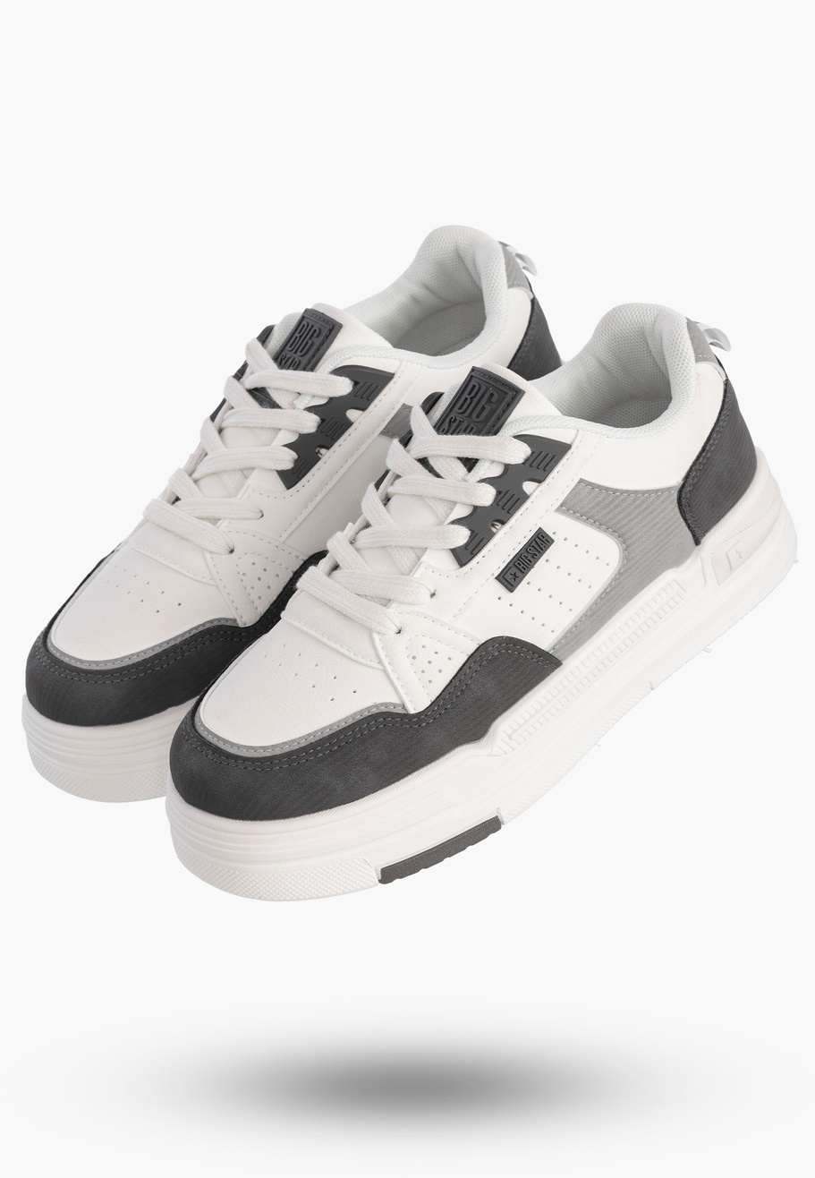 Sneakersy Damskie BIG STAR Buty Sportowe Białe Szare OO274A152