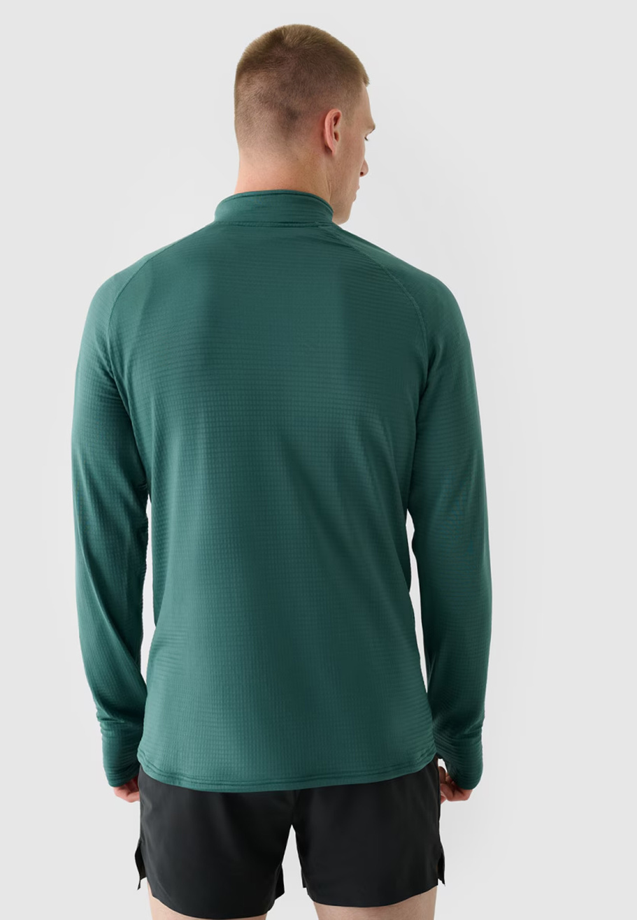 Bluza Męska 4F Do Biegania Szybkoschnąca Zielona 4FWAW24TFSWM410