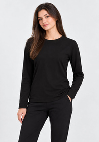 Longsleeve Damska 4F Sportowa Bawełniana z Długim Rękawem Czarna 4FWMM00TLONF639