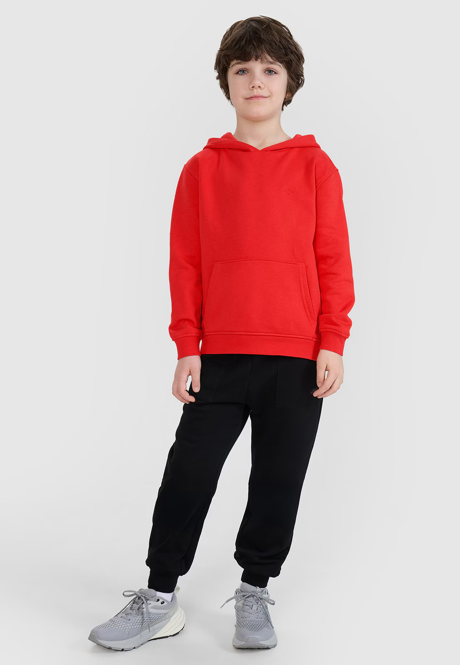 Bluza Chłopięca 4F Z Kapturem Logo Pomarańczowa 4FJRAW24TSWSM1833