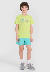 Koszulka Chłopięca 4F Sportowa Bawełniana Z Logo T-Shirt Zielony 4FJWSS25TTSHM1917