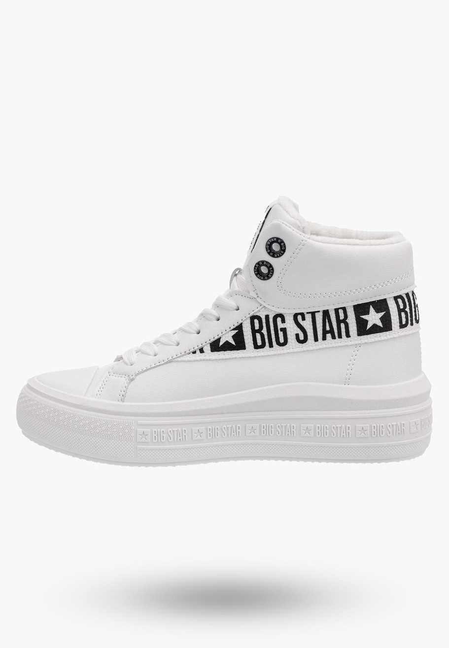 Trampki Damskie Wysokie BIG STAR Białe MM274009