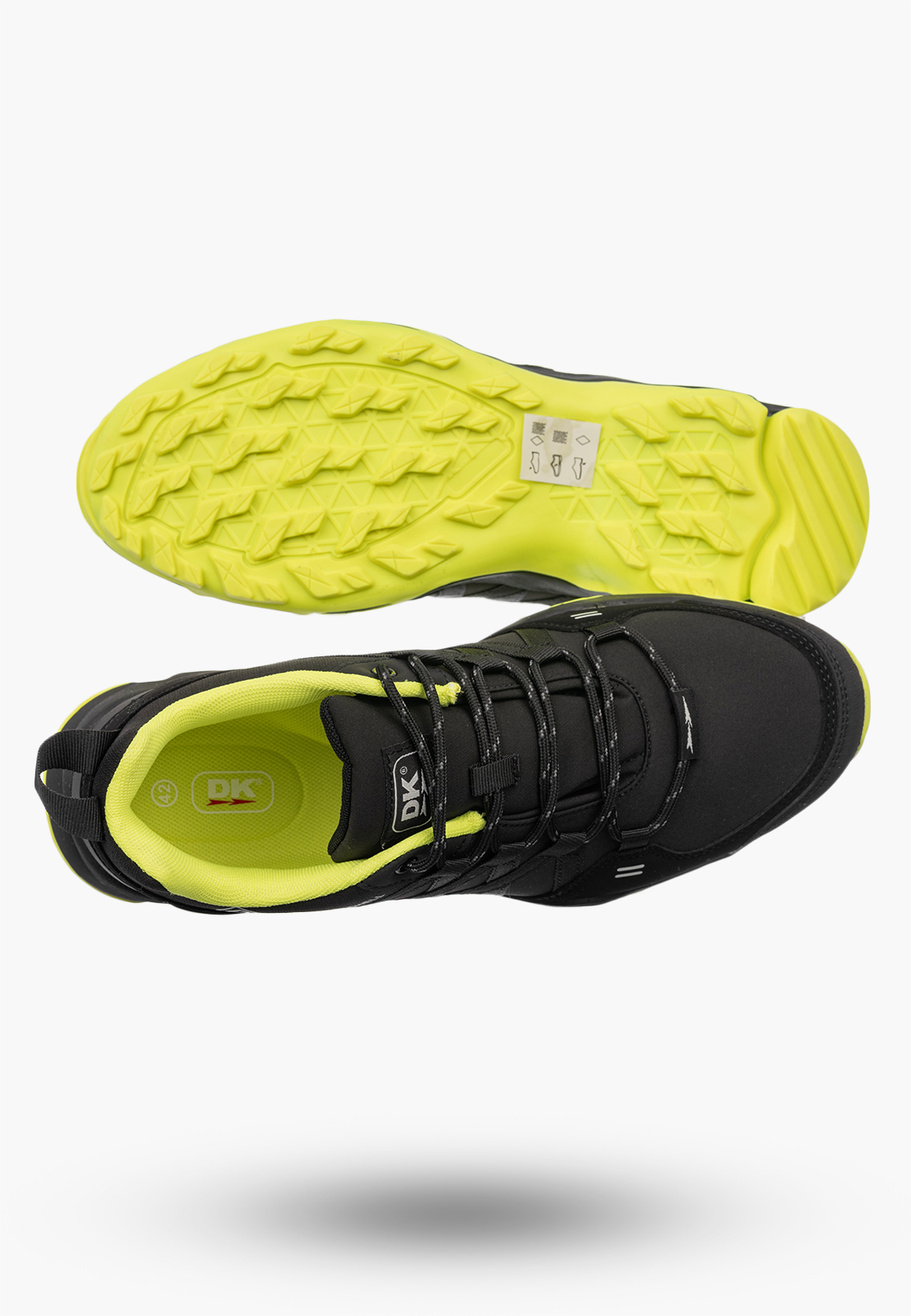 Buty Trekkingowe Męskie DK Softshell Sportowe Terenowe Czarne/Żółte