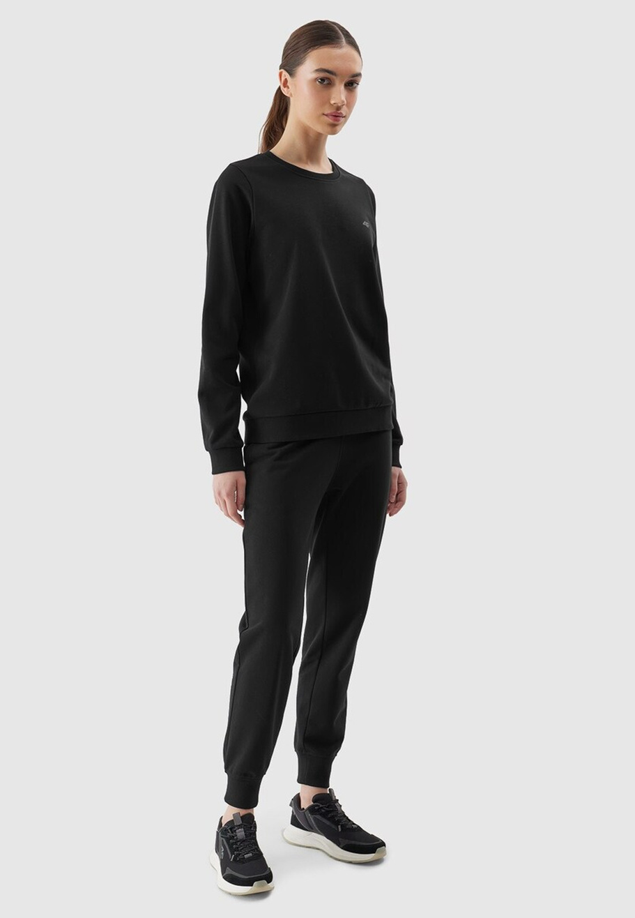 Bluza Damska 4F Sportowa Dresowa Nieocieplana Bez Kaptura Czarna 4FWSS24TSWSF0954
