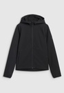 Kurtka Damska 4F Softshell Sportowa Z Kapturem Przejściowa Czarna 4FWAW25TSOFF359