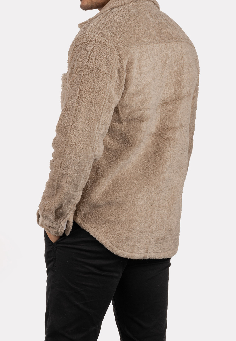 Kurtka Męska Bluza rozpinana Beżowa Oversize Modna K-11-2024
