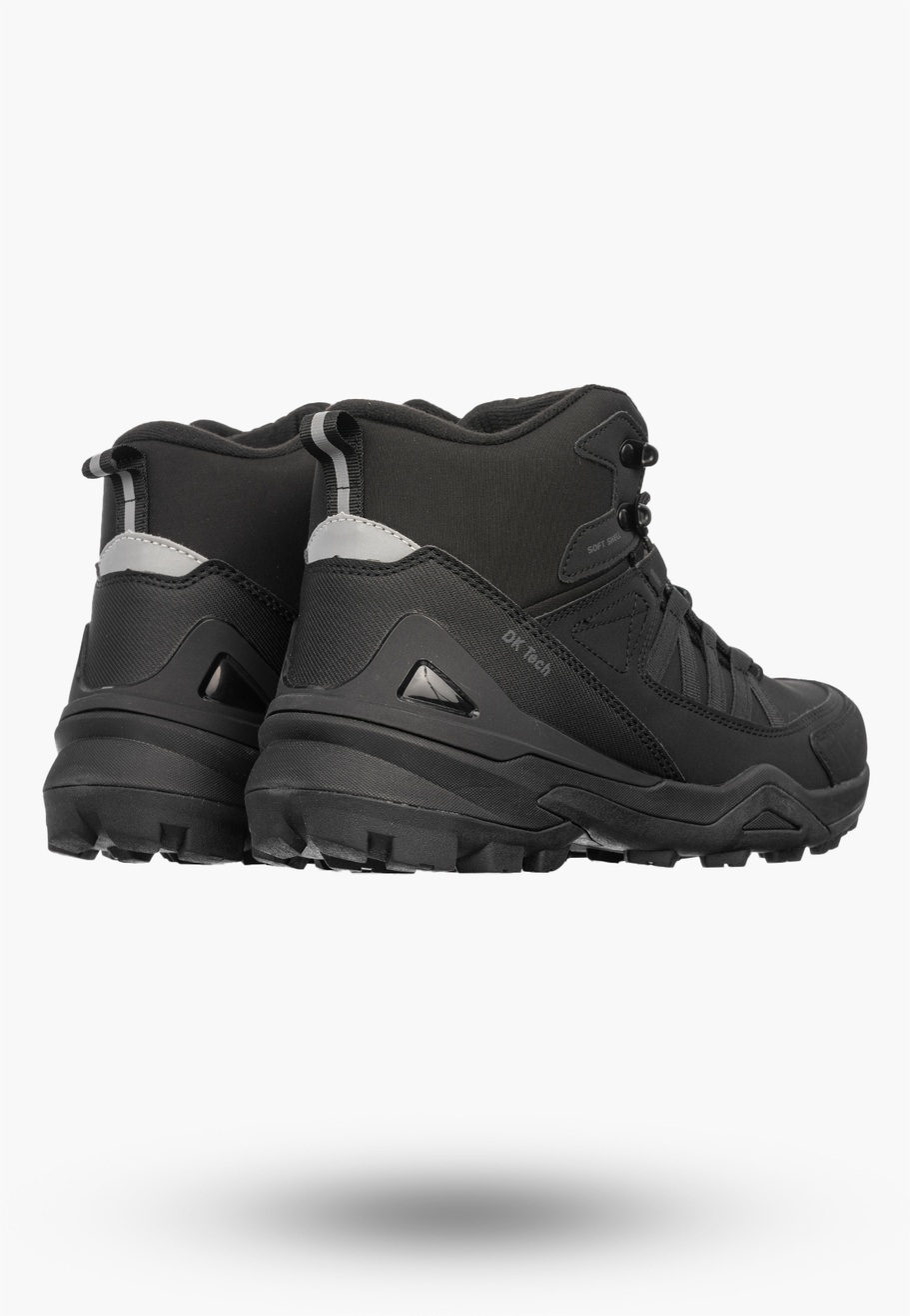 Buty Trekkingowe Męskie DK Softshell Sportowe Wysokie Terenowe Czarne